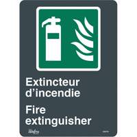 Zenith Safety Products SGM769 "Extincteur D'Incendie/Fire Extinguisher" Sign, 14" x 10", Vinyl, Bilingual with Pictogram