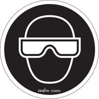 Zenith Safety Products SGM826 Eye Protection Required CSA Standard Safety Sign, 6" x 6", Vinyl, Pictogram
