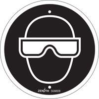 Zenith Safety Products SGM828 Eye Protection Required CSA Standard Safety Sign, 6" x 6", Aluminum, Pictogram