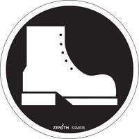 Zenith Safety Products SGM838 Foot Protection Required CSA Standard Safety Sign, 6" x 6", Vinyl, Pictogram