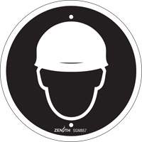 Zenith Safety Products SGM857 Hardhat Protection Required CSA Standard Safety Sign, 6" x 6", Plastic, Pictogram