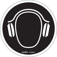 Zenith Safety Products SGM862 Hearing Protection Required CSA Standard Safety Sign, 6" x 6", Vinyl, Pictogram