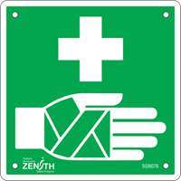 Zenith Safety Products SGN076 First Aid CSA Standard Safety Sign, 6" x 6", Plastic, Pictogram