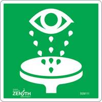Zenith Safety Products SGN111 Eye Wash CSA Standard Safety Sign, 6" x 6", Vinyl, Pictogram
