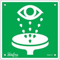 Produits de sécurité Zenith SGN112 Enseigne de s&eacute;curit&eacute; conforme &agrave; la CSA - Eye Wash, 6" x 6", Plastique, Pictogramme
