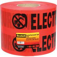 3M 368 Scotch&reg; Buried Barricade Tape, English, 6" W x 1000' L, 4 mils, Black on Red