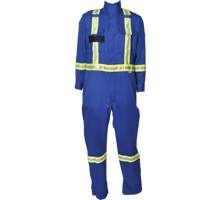 Viking 406771200SR Firewall FR&reg; Striped Coveralls, Size Small, Royal Blue