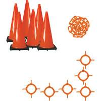 Mr. Chain 97213-6 Ensemble de c&ocirc;nes de signalisation et chaînes, 36", Orange