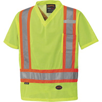 Pioneer V1050360-L 5997 High Visibility Safety T-Shirt, Polyester, Large, High Visibility Lime-Yellow
