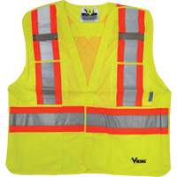 Viking 6125G-2XL/3XL Safety Vest, High Visibility Lime-Yellow, 2X-Large/3X-Large, Polyester