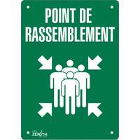 Produits de sécurité Zenith SGP191 Enseigne Point de rassemblement, 20" x 14", Aluminium, Français avec pictogramme