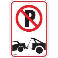 No Parking Tow Away Zone Sign, 18" x 12", Aluminum, Pictogram SGP342 | TENAQUIP