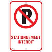 Zenith Safety Products SGP350 "Stationnement Interdit" Sign, 18" x 12", Aluminum, French with Pictogram