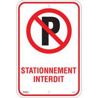 "Stationnement Interdit" Sign, 18" x 12", Aluminum, French with Pictogram SGP350 | TENAQUIP