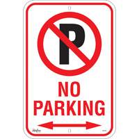 Zenith Safety Products SGP352 "No Parking" Sign, 18" x 12", Aluminum, English with Pictogram