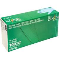 Zenith Safety Products SGP776 Puncture-Resistant Medical-Grade Disposable Gloves, 2X-Large, Nitrile, 4.5-mil, Powder-Free, Blue, Class 2