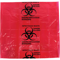 PIP Global Safety FA21100850 Dynamic Hazardous Waste Bags, Infectious Waste, 24" L x 24" W, 12 microns