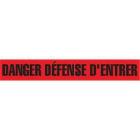 Incom Top Tape & Label BT5012 "Danger D&eacute;fense D'Entrer" Barricade Tape, French, 3" W x 1000' L, 2 mils, Black on Red