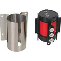 Produits de sécurité Zenith SGR016 Barri&egrave;re &agrave; fixation murale avec ruban magn&eacute;tique, Acier, Fixation par vis, 12', Ruban Rouge