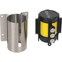 Zenith Safety Products SGR019 Wall Mount Barrier with Magnetic Tape, Steel, Screw Mount, 12', Yellow Tape