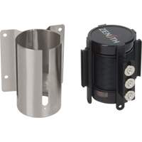Zenith Safety Products SGR022 Wall Mount Barrier with Magnetic Tape, Steel, Screw Mount, 12', Black Tape
