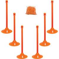 Mr. Chain 71012-6 Trousse de poteaux et chaîne pour service l&eacute;ger, Hauteur de 41", Orange