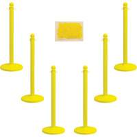 Mr. Chain 71102-6 Trousse de poteaux et chaîne pour service moyen, Hauteur de 40", Jaune