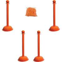 Mr. Chain 71312-4 Trousse de poteaux et chaîne pour service lourd, Hauteur de 41", Orange