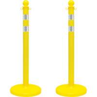 Mr. Chain 96449-2 Trousse de poteaux r&eacute;fl&eacute;chissants pour service moyen, Hauteur de 40", Jaune