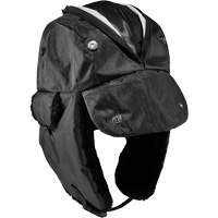 Ergodyne 16859 N-Ferno&reg; Zippered Trapper Hat, Polyurethane/Satin Lining, Large/X-Large, Black