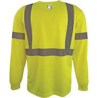 Coolworks TS1203 LYL 2XL Long Sleeve Safety Shirt, Polyester, 2X-Large, High Visibility Lime-Yellow