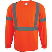 Coolworks TS1203 ORG XL Long Sleeve Safety Shirt, Polyester, Large, High Visibility Orange