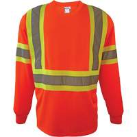 Coolworks TS1204 ORG LRG Long Sleeve Safety Shirt, Polyester, Large, High Visibility Orange