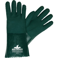 Mcr Safety 6414 Chemical Resistant Gloves, Size Large, 14" L, PVC, Jersey Inner Lining