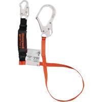 PIP Global Safety T1SSSR-OS4C Titan Shock-Absorbing Lanyard, 4', Locking Rebar Hook Center, Locking Snap Hook Leg Ends, Polyester