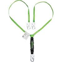 PIP Global Safety M2FSFS-WS6C Miller&reg; HP Shock-Absorbing Lanyard, 6', Locking Snap Hook Center, Locking Snap Hook Leg Ends, Polyester