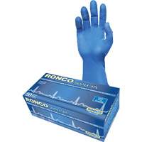 Ronco 865XPL Gant d'examen extra long SilkTex XPL, Petit, Latex, 13 mils, Sans poudre, Bleu, Classe 2