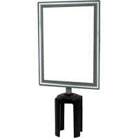 Tensator HDSC-1P-0711HD-V Heavy-Duty Vertical Sign Holder with Tensabarrier&reg; Post Adapter, Polished Chrome