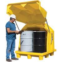 Ultratech 1080 Ultra-Hard Top P4 Spill Pallets&reg; Outdoor Storage without Drain, 57" L x 54" W x 64.25"/64.5" H, 6000 lbs. Load Capacity