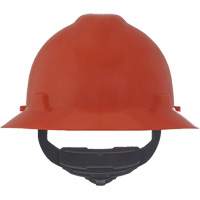 MSA 496075 V-Gard&reg; Slotted Full-Brim Hardhat, Meets CSA Type 1, Ratchet Suspension, Non-Vented