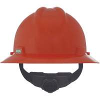 MSA 496075 V-Gard&reg; Slotted Full-Brim Hardhat, Meets CSA Type 1, Ratchet Suspension, Non-Vented