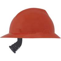 MSA 496075 V-Gard&reg; Slotted Full-Brim Hardhat, Meets CSA Type 1, Ratchet Suspension, Non-Vented