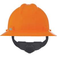 MSA 10021292 V-Gard&reg; Slotted Full-Brim Hardhat, Meets CSA Type 1, Ratchet Suspension, Non-Vented