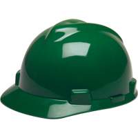 MSA 10150222 Casque de s&eacute;curit&eacute; avec rainures GREEN V-Gard, R&eacute;pond aux normes CSA type 1, Suspension Rochet