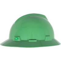 MSA 10160926 Casque de s&eacute;curit&eacute; &agrave; bord complet V-Gard GREEN avec fentes, R&eacute;pond aux normes CSA type 1, Suspension Rochet
