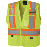 High-Visibility Drop Shoulder Safety Tear-Away Vest, High Visibility Lime-Yellow, Large/X-Large, Polyester, CSA Z96 Class 2 - Level 2  SGD703 | TENAQUIP