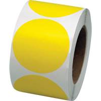 Incom Top Tape & Label VC300Y Pastilles de marquage color&eacute;es, Cercle, 3" lo x 3" la, Jaune, Vinyle
