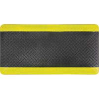 Tapis antifatigue, Losange, 1-2/3' x 3-1/4' x 3/4", Noir/Jaune, Polyuréthane SGW898 | TENAQUIP