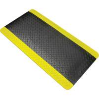 Zenith Safety Products SGW898 Anti-Fatigue Matting, Diamond, 1-2/3' x 3-1/4' x 3/4", Black/Yellow, Polyurethane