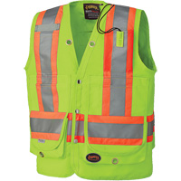 Pioneer V1010340-S 6696 Veste de s&eacute;curit&eacute; pour arpenteur, Jaune lime haute visibilit&eacute;, Petit, Polyester